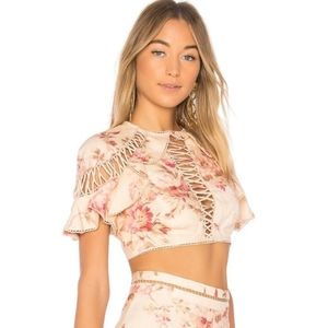 ZIMMERMANN Corsair Flutter Lace Up Top